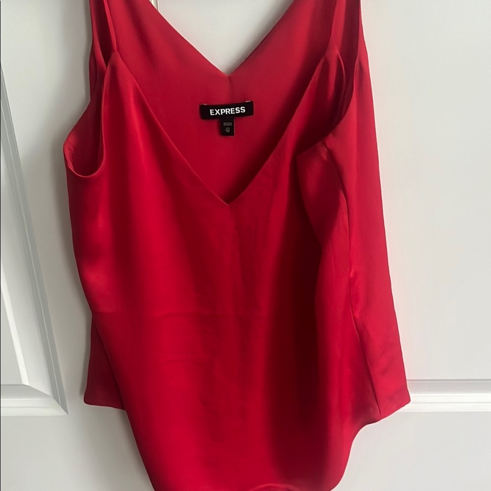 Express Red Fitted Sleeveless Camisole